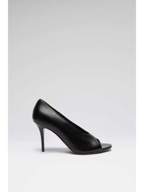 Amina Muaddi JULIANNE PEEP TOE PUMP BLACK NAPPA