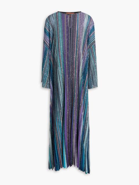 Missoni Metallic striped ribbed-knit maxi dress