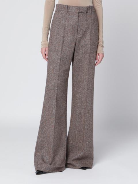 Valentino Ivory/brown patterned wool trousers