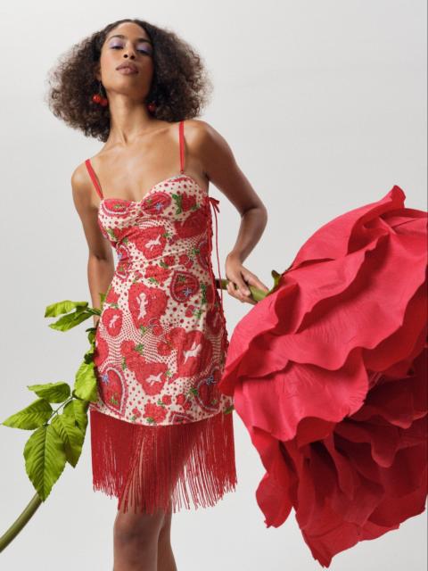 For Love & Lemons Cupid Beaded Dot Mini Dress