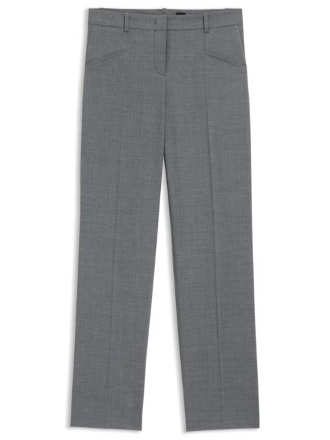 BOSS SLIM-FIT PANTS IN MELANGE VIRGIN WOOL