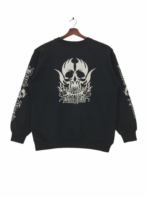 Other Designers Vintage - Vintage Dark Head Skull Tatoo Sweatshirt Crewnek
