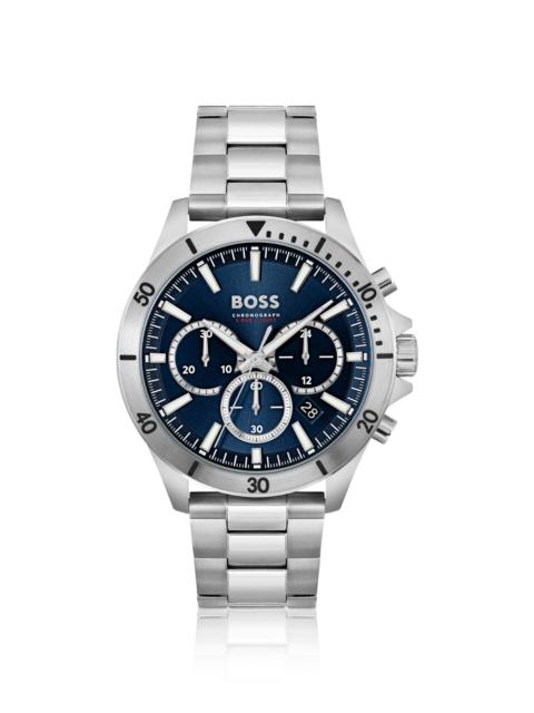 BOSS BLUE-DIAL CHRONOGRAPH WATCH WITH LINK BRACELET