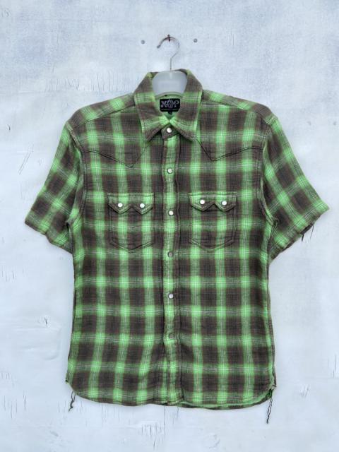 Other Designers Designer - MOP Motorcycle Garment Checkered Western Shirt