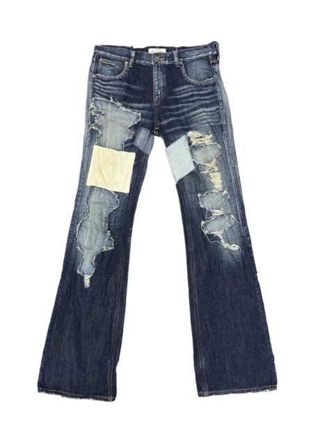 Other Designers Japanese Brand - Bond n peace patchwork n distressed flair jeans design