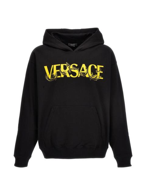 Versace Men Embroidered Logo Hoodie
