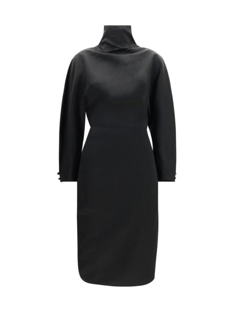 KHAITE Khaite Harlin Draped Satin Dress Black