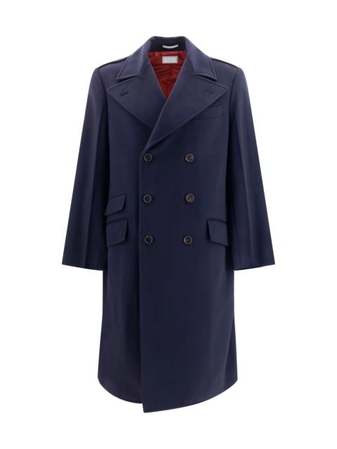 Brunello Cucinelli Brunello Cucinelli Double-breasted Wool Coat Navy