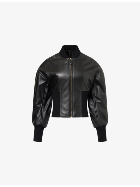 Alaïa Cinched Leather Bomber Jacket