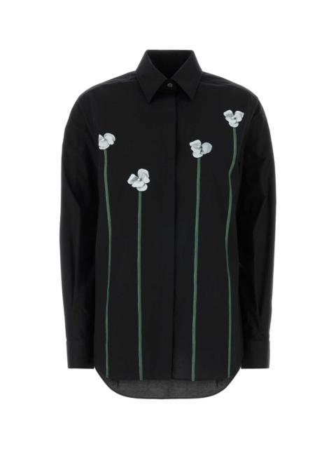 Moschino Moschino Women Black Stretch Poplin Shirt