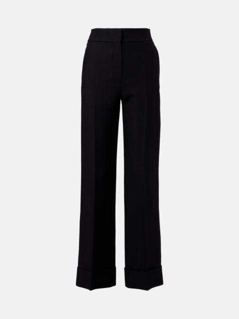 Wool and silk wide-leg pants