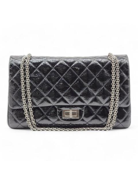 Chanel Classic 2.55 Reissue Jumbo Double Flap Bag - Quilted Patent Leather Black