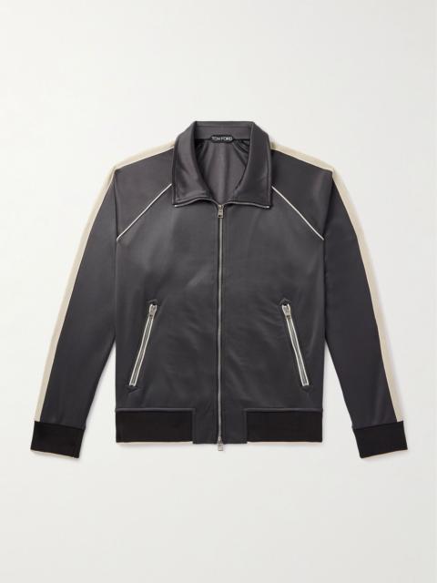 TOM FORD Striped Jersey Track Jacket Black
