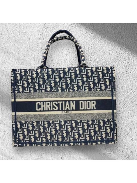 Other Designers Christian Dior Monsieur - Dior Small Dior Book Tote Blue Dior Oblique Embroidery