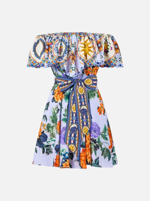 CAMILLA SHOULDER FRILL SHORT DRESS