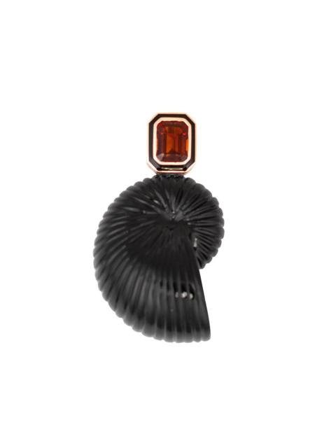 DEZSO Carved Onyx Nautilus Citrine Charm