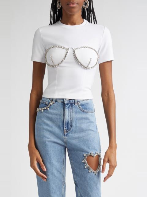AREA Crystal Bustier Cup T-Shirt