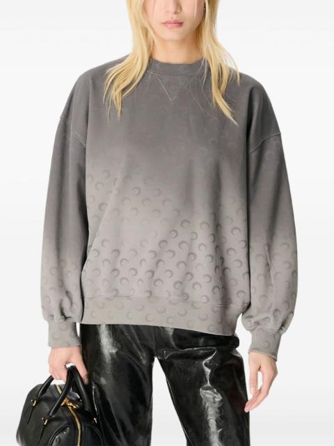 Marine Serre ombré-effect crew-neck sweatshirt