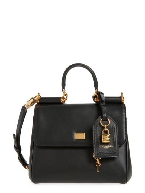 Dolce & Gabbana Dolce&Gabbana My Sicily Plongé Leather Top Handle Bag in 80999 Nero at Nordstrom