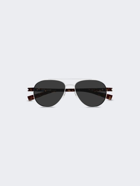 SAINT LAURENT Aviator Sunglasses Silver