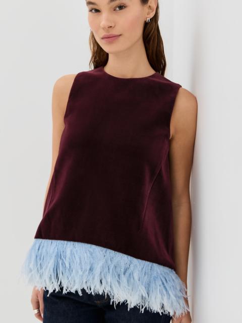 La DoubleJ La Scala Top with Feathers