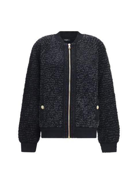 Balmain Balmain Zip Jacket with Sequin Details Noir