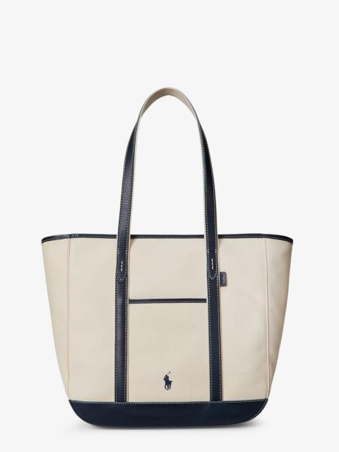 POLO RALPH LAUREN - Polo Ralph Lauren Canvas Shoulder Bag With Leather Profiles