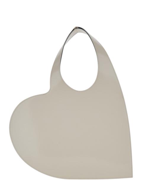 COPERNI Coperni Women 'Heart' Beige Shoulder Bag With Logo Print In Leather Woman
