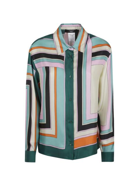 geometric-print button-up shirt