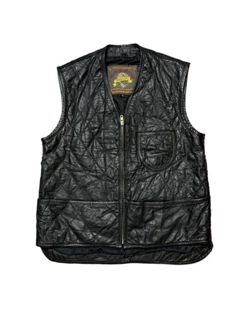 Hysteric Glamour Japanese Leather HARAJUKUMOTHERS Quilted Vest Cafe Racer