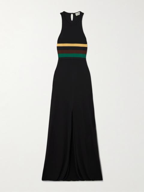 SAINT LAURENT Striped Crepe-jersey Maxi Dress