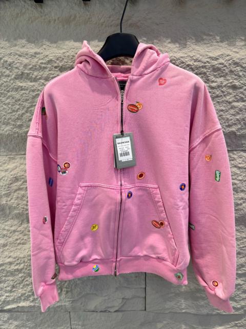 BALENCIAGA Balenciaga 25 Series Pink Fruit Sticker Zip Up
