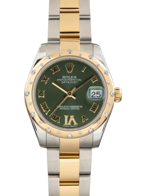 ROLEX Pre-Owned Lady Rolex Datejust 31 Ref 178343 Olive Green Dial