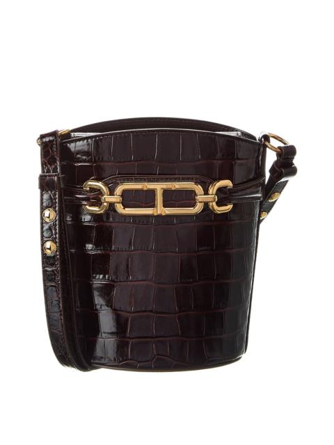 TOM FORD Tom Ford Whitney Small Croc-Embossed Leather Bucket Bag