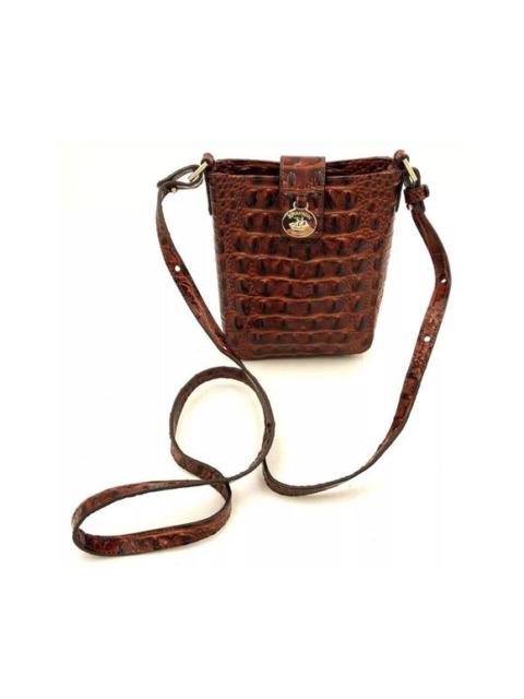 Other Designers Brahmin Marley Women's Crossbody Bag Brown Crocodile Embossed Medium