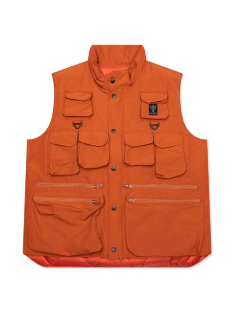 South2 West8 MULTI-POCKET ZIPPED DOWN VEST - ORANGE
