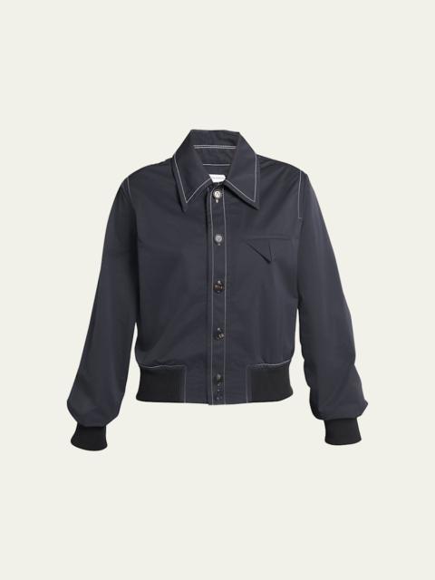 Bottega Veneta Tech Nylon Bomber Shirt