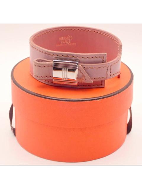 HERMES Artemis Calf Leather Pink palladium buckle bracelet with Hermes Gift Box
