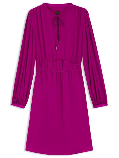 BOSS CRINKLE-SATIN MINI DRESS WITH GATHERED DETAILS