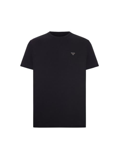 Prada PRADA Black Plaque T-shirt New & Authentic (Men's size:S;)