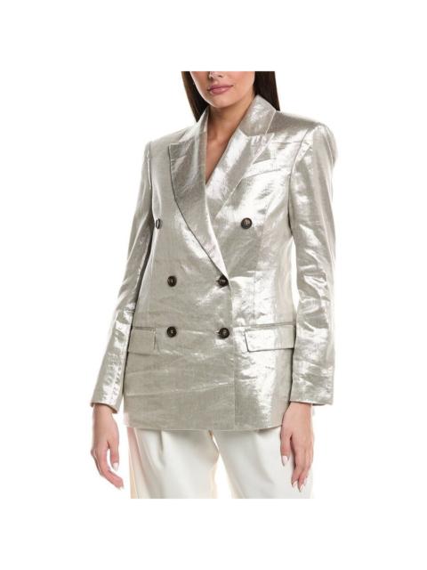 Brunello Cucinelli Brunello Cucinelli Wolight Silver Linen Blazer