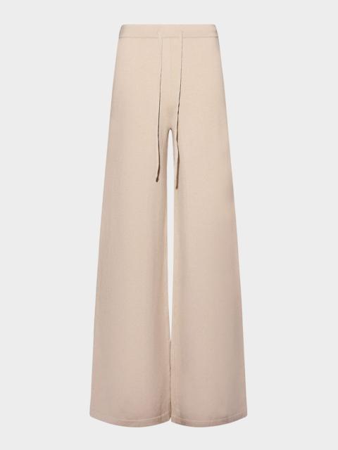 Yves Salomon Merino Knit Wide-Leg Trousers