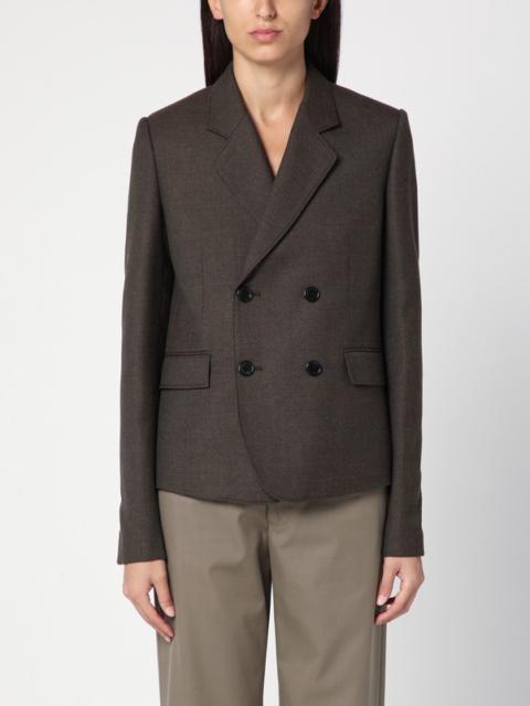 Moss green wool double-breasted jacket