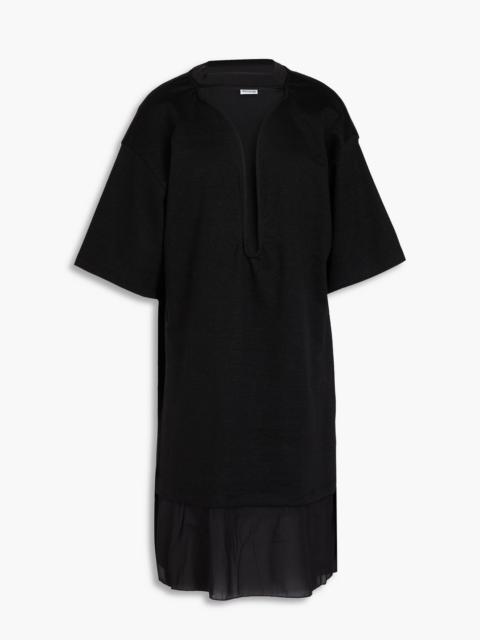 Victoria Beckham Cutout crepe de chine and linen-blend dress