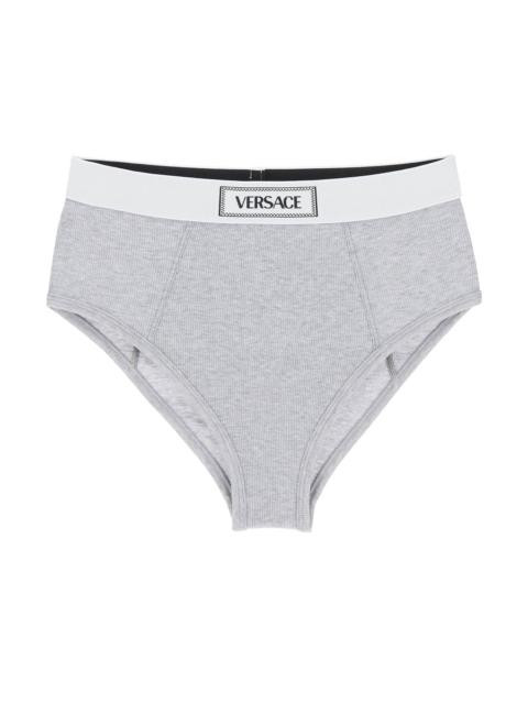 Versace Ribbed Briefs With '90S Logo Women