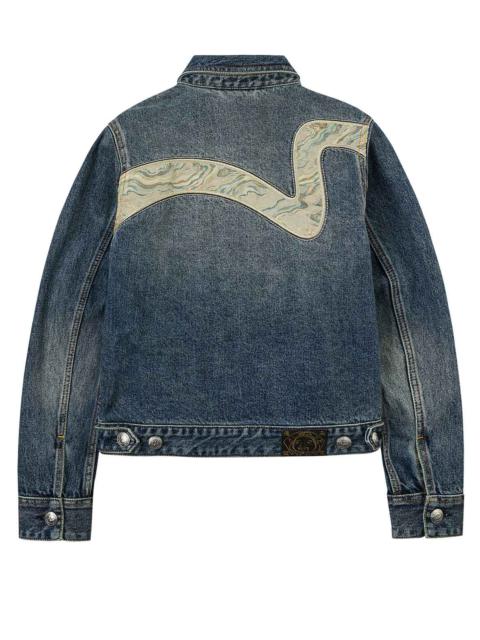 EVISU Brocade Inserted Daicock Regular Fit Denim Jacket