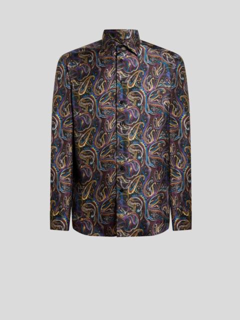 Etro SILK SHIRT WITH METALLIC PAISLEY MOTIF