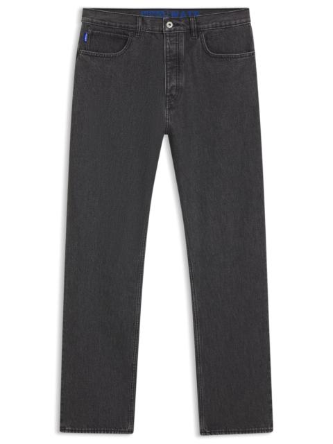 HUGO BAGGY-FIT JEANS IN BLACK STONEWASHED DENIM