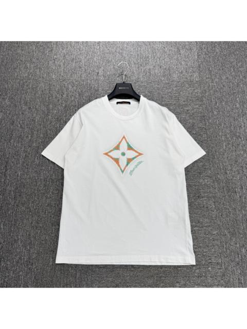 Louis Vuitton Louis Vuitton LV SS25 four-leaf clover rhinestone short-sleeved shirt