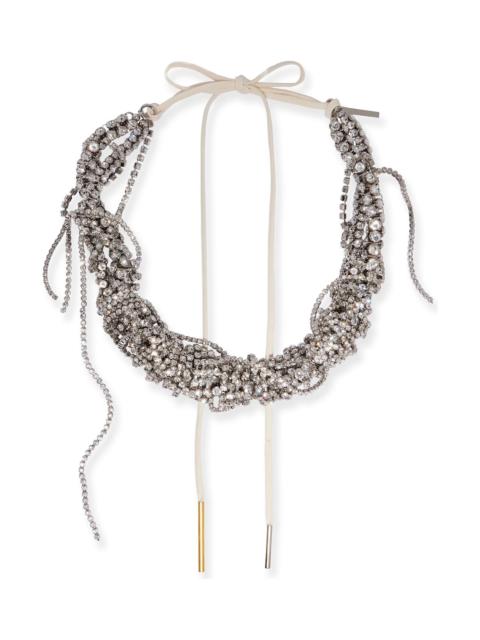 Dries Van Noten W261 Brass Necklace With Rhinestone Detail